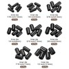 sourcing map 80pcs Round End Protective 1.5/3/4.5/6/7.5/9.5/11/12.5mm Black