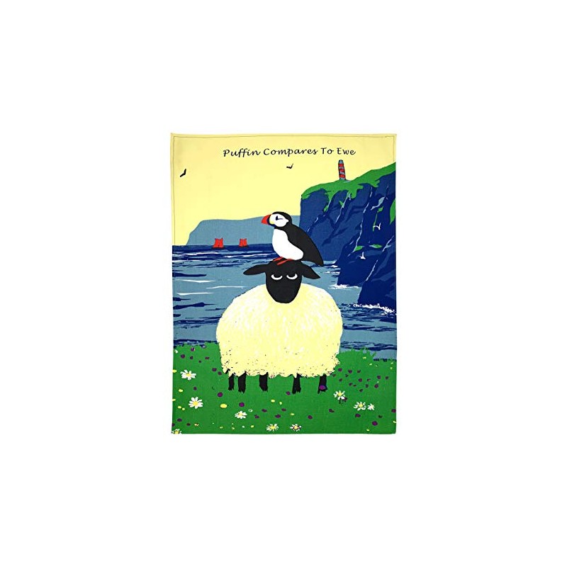 Thomas Joseph Puffin Compares To Ewe Kitchen Tea Towel Dish