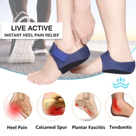 Protectores de talón, talón, mangas de talón, apoyo para dolor de talón, fascitis plantar, tendinitis de Aquiles, ampollas, tacones agrietados, almohadillas de gel para el talón para hombres y mujeres