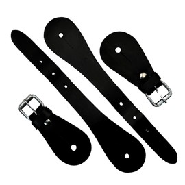 ZEEKSTAR Set of 2 Handmade Leather Spur Straps – Western Horse Riding Gear for Cowboy, Men & Women – Full Grain Leather Boot Accessories (Black)