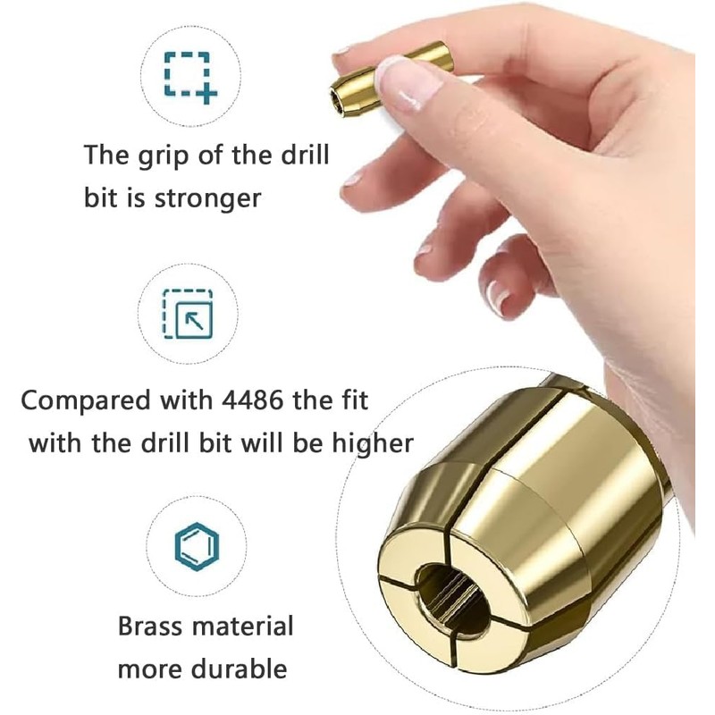 Drill Chuck Collet Set for Dremel Accessories Chuck Collet Kit（1/32"