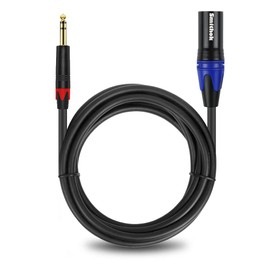 Smithok 1/4 to XLR Cable,Quarter inch(6.35mm) TRS to XLR Male, 1/4" Stereo Jack to XLR Balanced Interconnect Cord Patch Cable,Compatible with Speakers, Audio Consoles -3.3Ft(1m)