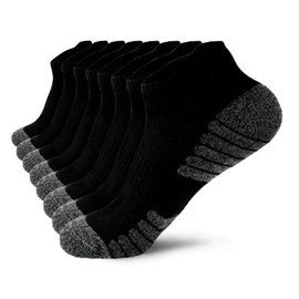 Calcetas Antiderrapantes para Hombre 8 Pares, Calcetines Deportivos Algodon Transpirables, Tines Cortos Casual Bajos, Calcetas Absorbe el sudor y antiolor para Futbol, Correr, Ciclismo, Gym(Negro)