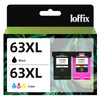 Ioffix Remanufactured 63XL Ink Cartridges Combo Pack Replacement for HP
