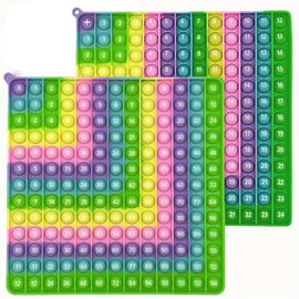 ZSKEUR Pop It, Tablas De Multiplicar para Niños, Juguete Educativo De Silicona para Aprender Matemáticas, Materiales de Alta Calidad,19.5×19.5×1.3 cm, Ideal para Padres Y Maestros