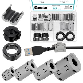 Cimeton 22PCS 4 Sizes Gray Clip-on Ferrite Ring Core with Toroid Core Assortment Kit RFI EMI Noise Suppressor Cable Clip for 7mm/ 9mm/ 11mm/13mm Diameter Cable