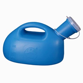 YUMSUM 2000ML Male Urinal Portable Mens Potty Pee Bottle Collector Travel Toliet (Blue -Snap on lid)