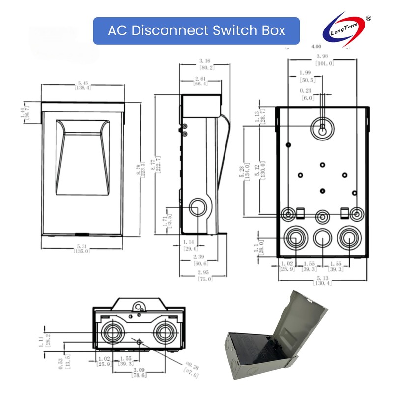 Long Term 240V 60A with-Fused A/C Disconnect Switch Professional Manufacture