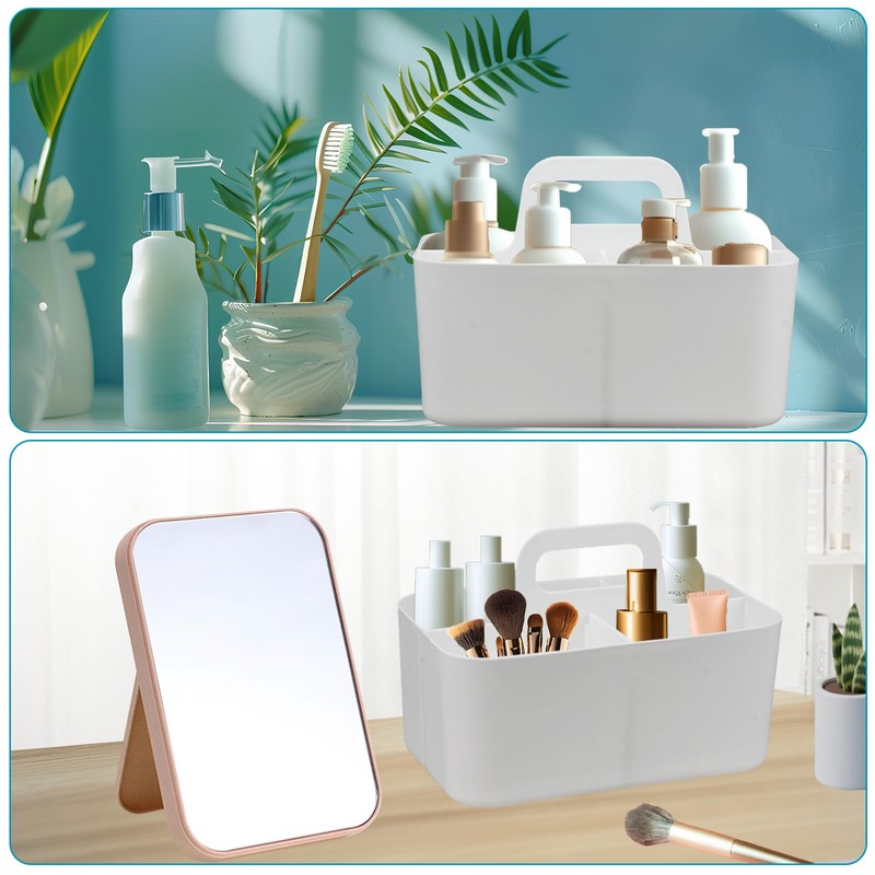 giteo bedding Storage Baskets, 2 Pcs Plastic Organiser with Handle,