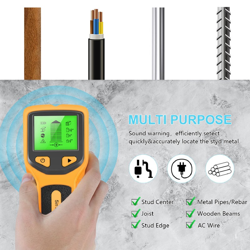 Stud Finder Wall Scanner Sensor 5 in 1 Detector LCD
