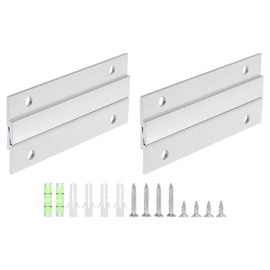 TA-VIGOR 2 Pairs French Cleat Picture Hanger 4 Inch Heavy Duty Aluminium Z Bar Clip Interlocking Wall Mount Bracket Kit with Screws and Levels for Hanging Mirrors Frames Shelves Artwork