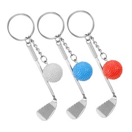 KICHOUSE 3Pcs Golf Ball Keychain Adorable Keychains for Backpacks Durable Metal Golfing present for Men Unique Golf Themed Accessories