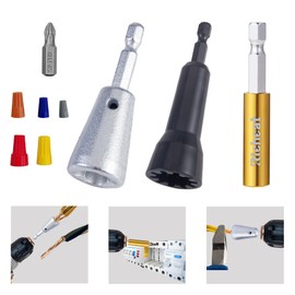 Richcat Wire Nut Twister,Wire Twister Tool for Drill,Wire Twisting Connector with Drill Bit Holder 1/4" Hex Drill,Wiring Tools,Wire Nut Tool,Wire Spinner,Electrical Wire Twister for Electrician(2PCS)