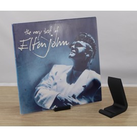 Naturalspring ® Vinyl Record Stand, Minimalist, Retro, LP Stand, Vinyl Storage (Black)