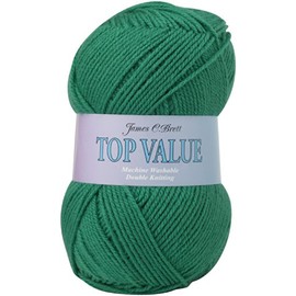 James Brett Top Value DK Double Knitting Wool 100% Acrylic Yarn 5 x 100g Ball (Jade Green - 845)