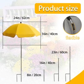 3-Pack Upgraded Plant Umbrellas for Outdoor Plants, 24" Wide & 39" High - Adjustable Angle, Sturdy Durable Garden Sun Shade Cover for Potted Plants, Flower Pots & Garden Beds, Defend from Blazing Sun