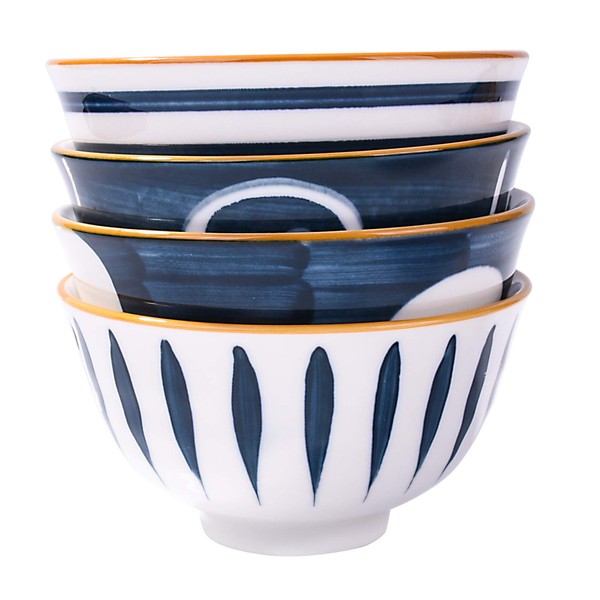 Cerficer Japanese Rice Bowls set, Ceramic Rice Bowls set of