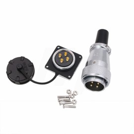 HangTon WS28 4 Pin Aviation Circular Metal Connector 25A Plug Socket Dustproof Industrial Power AC Solar Automotive Outdoor Application