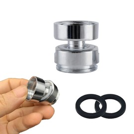 360 Degree Swivel Faucet Adapter, 18mm Female to 22mm Male Brass Thread Faucet Adapter Tap Aerator Connector ( 2pcs )