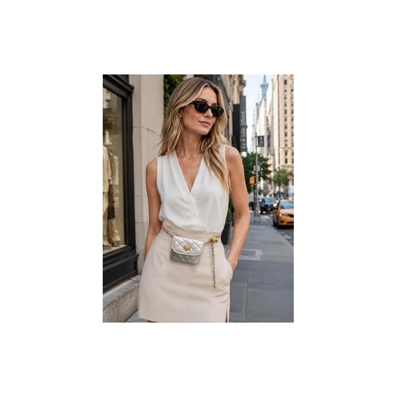 BEMYLV - Riñonera de piel para mujer, bandolera con cintura