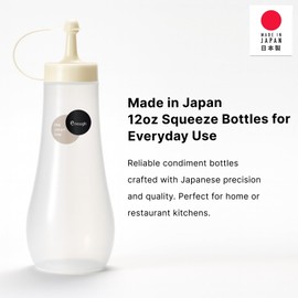 JapanBargain 3273, Japanese Plastic Squeeze Sauce Bottle Dispenser Salad Dressing Bottle Seasoning Container for Condiment Ketchup Honey Vinegar Mustard Jam, 12oz, Made in Japan, 10 Pack