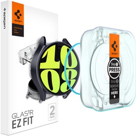 Spigen Tempered Glass Screen Protector [GlasTR EZ FIT] designed for Galaxy Watch 6 (44mm) [Full Coverage][9H Hardness Tempered Glass] - 2 Pack