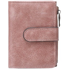 Bakurok Wallet Women Small Leather RFID Blocking Credit Card Wallet Bifold Compact Ladies Purse with Zipper Coin Pocket
