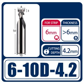 1Pcs CNC Router Bits Engraving Cutter 6mm/8mm Neon Light Strip Slotting Bits Tungsten Carbide Steel End Mill Neon LED Lights Slotting Milling Cutter for Polystyrene Acrylic (6-10D-4.2)