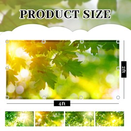 ROCEEI Pack of 4 Fluorescent Light Covers for Ceiling Lights, 4 x 2 ft, Magnetic Light Covers Classroom Light Filters Drop Fluorescent Light Shade Panel for Office Home School (Fresh Leaves)