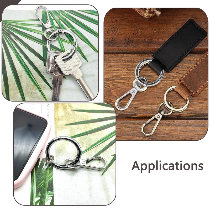 LIANCHEN 6 pieces rotating carabiner hooks with round spring buckle