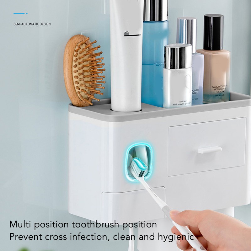 Toothpaste Dispenser Wall Mounted Toothpaste Dispenser Squeezer Kit for Bathroom