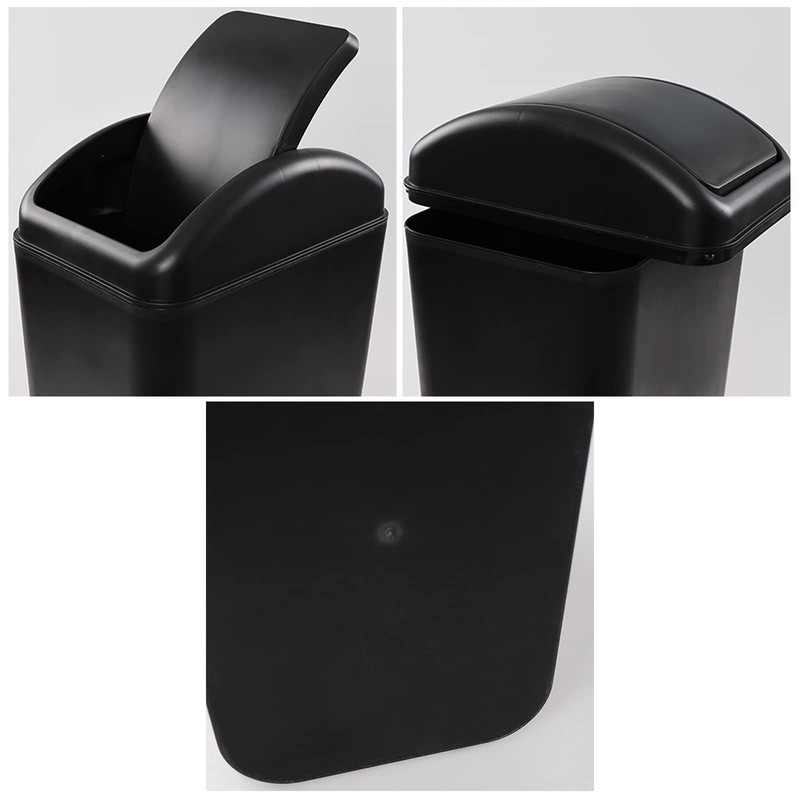 Ortodayes 14 L Swing Lid Trash Can, Plastic Waste Bin