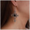 Aneneiceera Punk Ruby Cross Dangle Earrings Silver CZ Cross Earrings