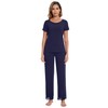 WiWi Pajamas Set for Women Soft Comfy Loungewear Short Sleeve
