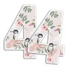 2 x 15cm Tall Floral Birds Number Vinyl Stickers -