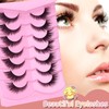 Fox Eye Lashes Natural, Wispy False Eyelashes Clear Band, Fluffy