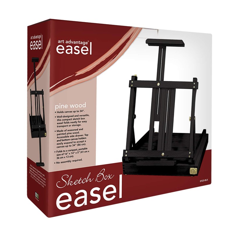 Art Advantage Black Sketch Box Tabel Easel