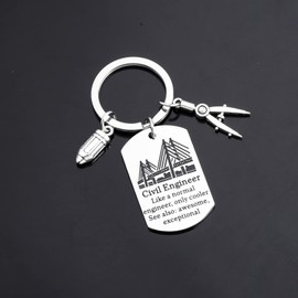 Gzrlyf Civil Engineer Keychain Engineering Key Ring Funny Civil Engineering Gifts Architectural Engineer Gifts (Civil Engineer DT keychain)