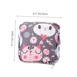 Ipetboom 2pcs Printing Portable Period Pouch with Zipper Design Compact Sanitary Napkin Storage Bag for Privacy and Convenience for Go Use