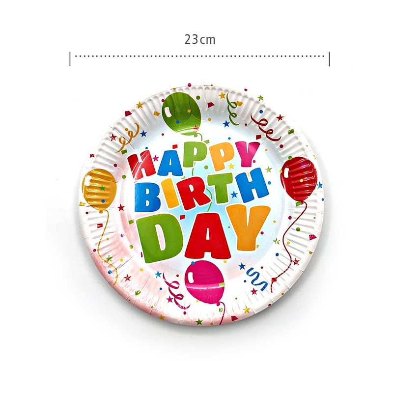 schone Birthday Party Paper Plates – Pack of 8 –