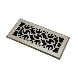 Jatohome Floor Register Air Vent Covers Easy Adjust 4X10 Inch Metal Floor Register Vent Air Vent Filters for Home Heavy Duty Walkable Steel Brushed Nickel Finish