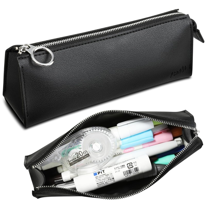 Penogo Adult Cute Ultra Simple Pencil Case, Women's, Black