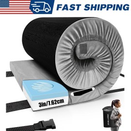 WESTTUNE NEW-Thick Memory Foam Camping Mattress Sleeping PadPortable Floor Mat Roll Up - Single