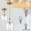 HYDELITE Modern Brushed Gold Pendant Light Fixtures Clear Glass Adjustable