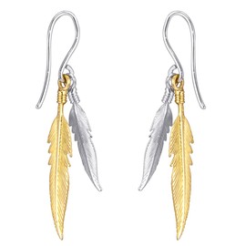 MATERIA by Matthias Wagner SO-119_So-111 Feather Earrings Silver 925 Women's Earrings, Silver
