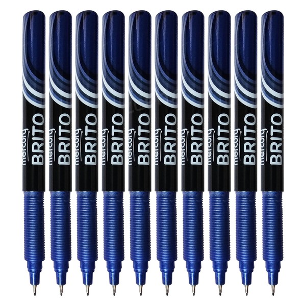 BLUE Fineliner Pens, Pack of 10, 0.3mm Extra Fine Tip,