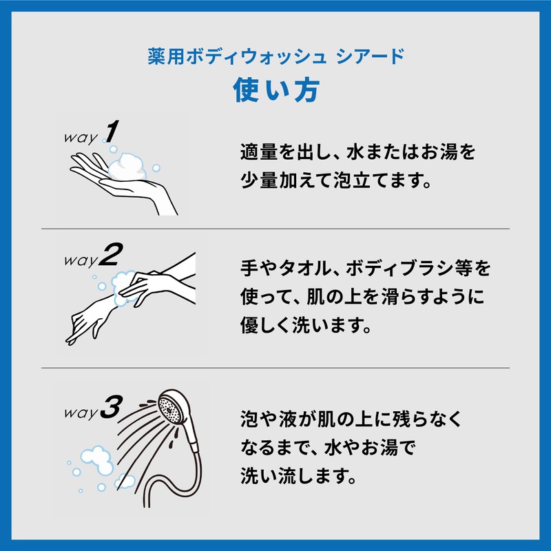 シアード 薬用ボディウォッシュ ワキガ 体臭 加齢臭 脇汗 足の臭い 背中ニキビ 300ml 1本
