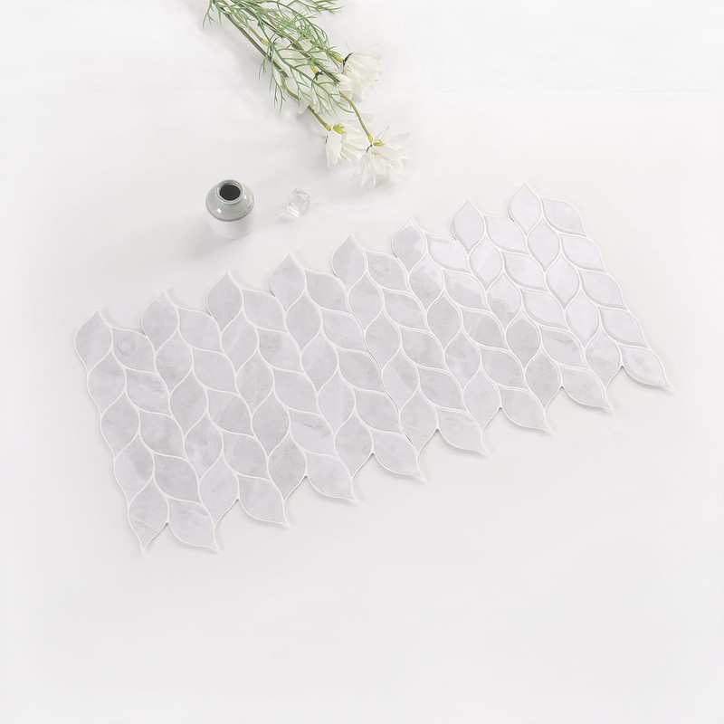 Tilingview 10 Pcs Leaf Design Peel and Stick for Kitchen