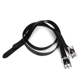 Yosoo Health Gear Black Leather Spur Straps, 1 Pair Riding Spur Straps with Adjustable Buckle 50cm for Horse Equestrian Riding Control