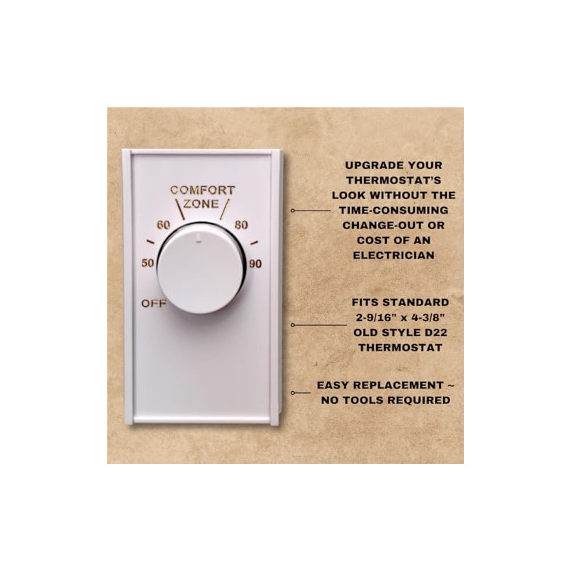 White Double Pole Line Volt Thermostat Cover with Line Volt